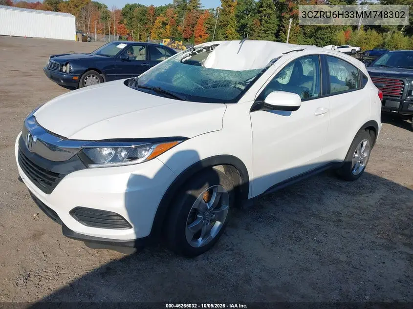 2021 HONDA HR-V VIN 3CZRU6H33MM748302 — фото 2