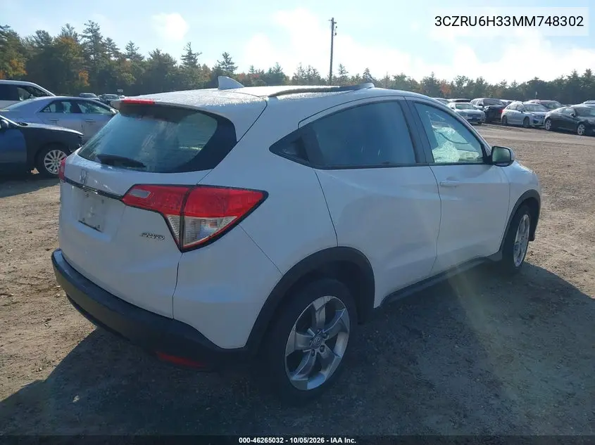 2021 HONDA HR-V VIN 3CZRU6H33MM748302 — фото 4