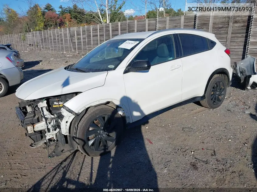 2021 HONDA HR-V VIN 3CZRU6H19MM736993 — фото 2
