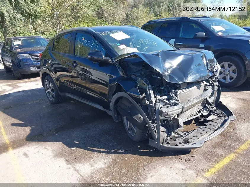 HONDA HR-V 2021, VIN 3CZRU6H54MM712152