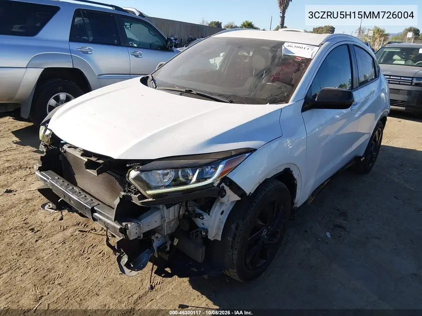 2021 HONDA HR-V VIN 3CZRU5H15MM726004 — фото 2