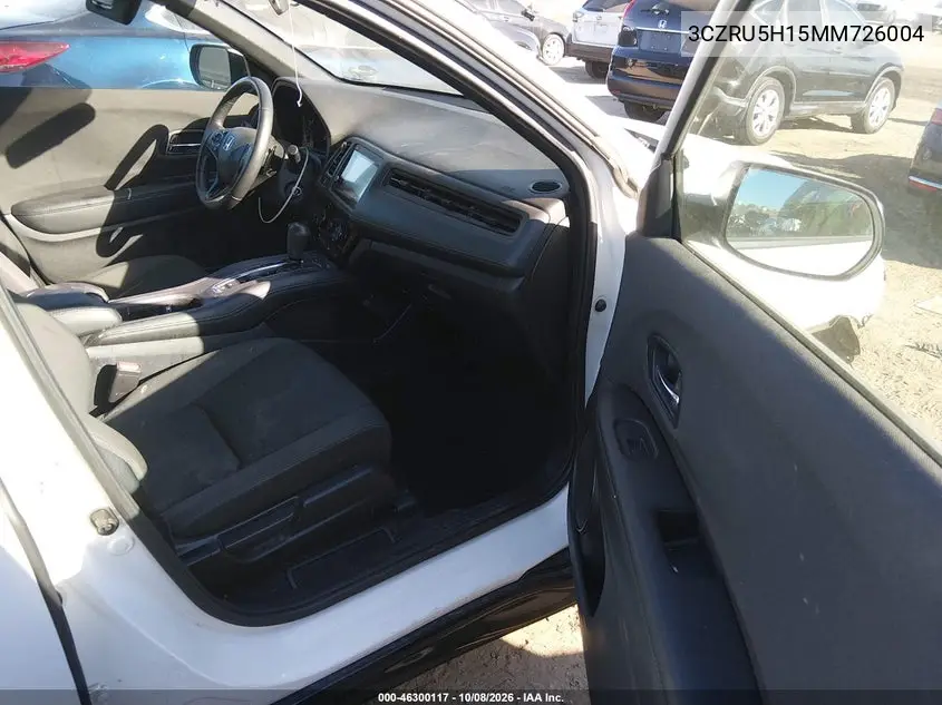 2021 HONDA HR-V VIN 3CZRU5H15MM726004 — фото 5