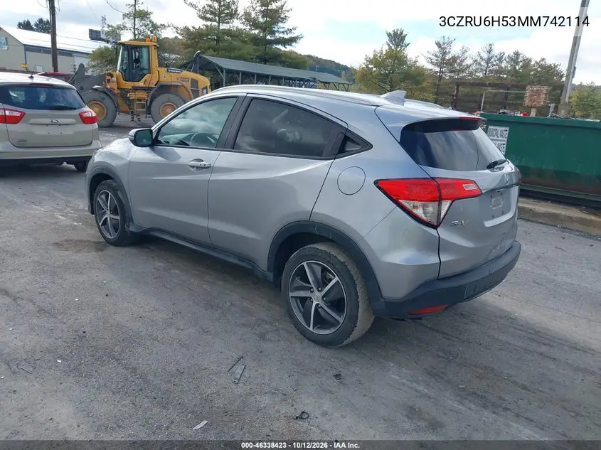 2021 HONDA HR-V VIN 3CZRU6H53MM742114 — фото 3