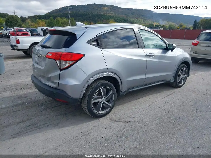 2021 HONDA HR-V VIN 3CZRU6H53MM742114 — фото 4