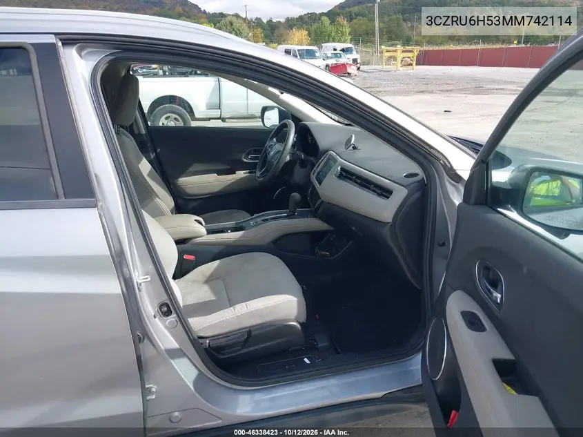 2021 HONDA HR-V VIN 3CZRU6H53MM742114 — фото 5