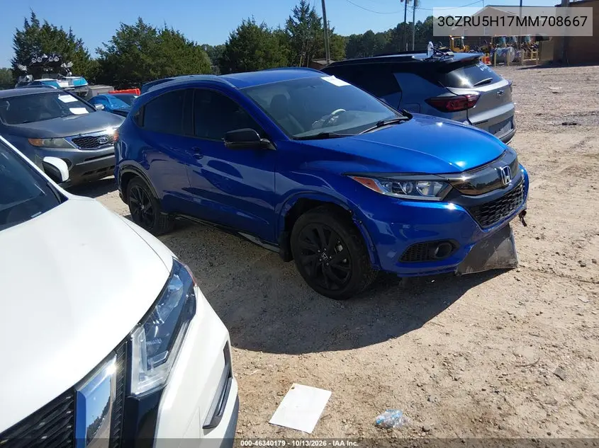 HONDA HR-V 2021, VIN 3CZRU5H17MM708667