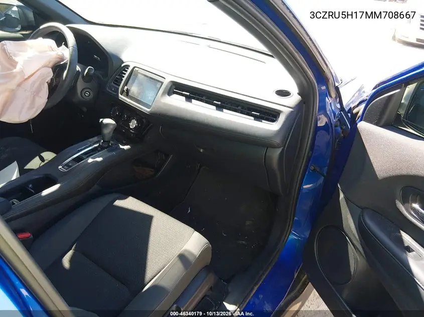 2021 HONDA HR-V VIN 3CZRU5H17MM708667 — фото 5