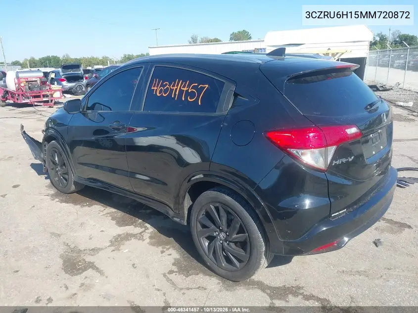 2021 HONDA HR-V VIN 3CZRU6H15MM720872 — фото 3
