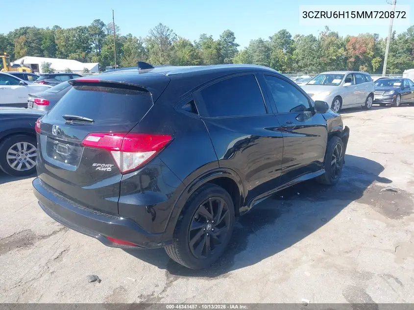2021 HONDA HR-V VIN 3CZRU6H15MM720872 — фото 4