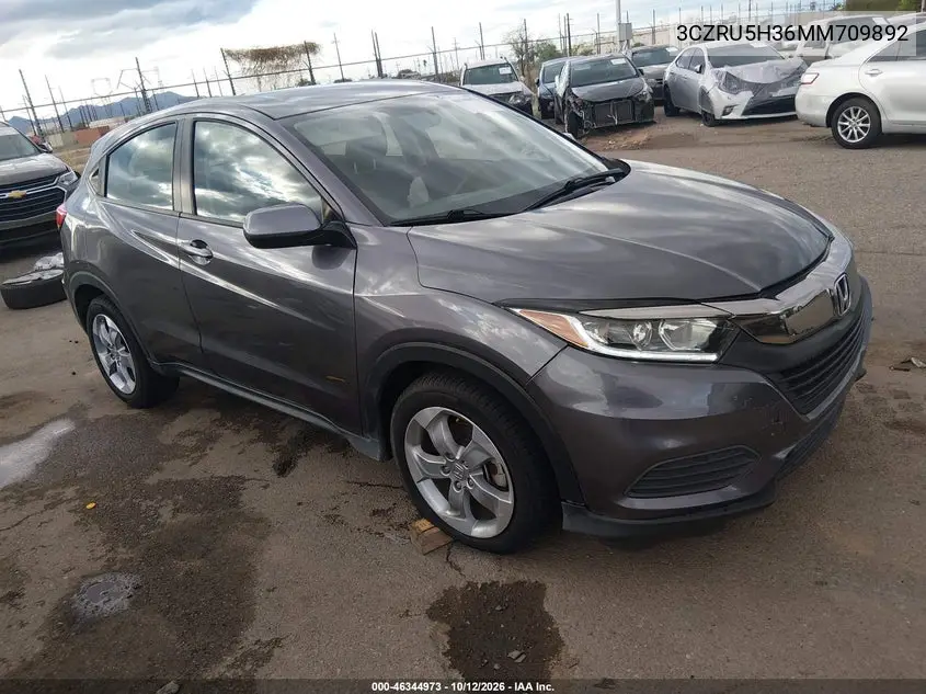 HONDA HR-V 2021, VIN 3CZRU5H36MM709892