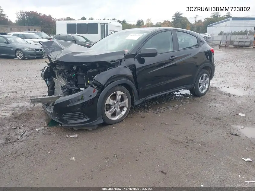 2021 HONDA HR-V VIN 3CZRU6H38MM723802 — фото 2