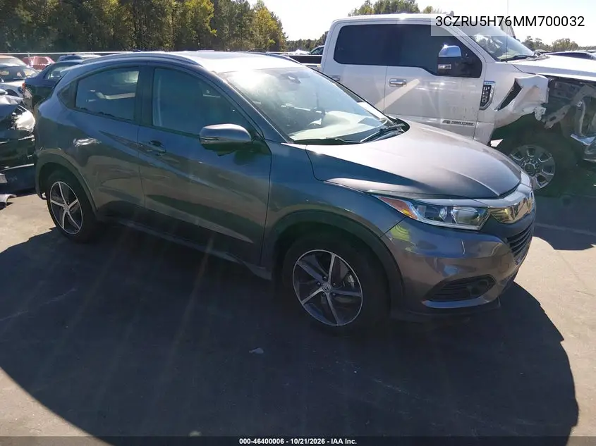 HONDA HR-V 2021, VIN 3CZRU5H76MM700032