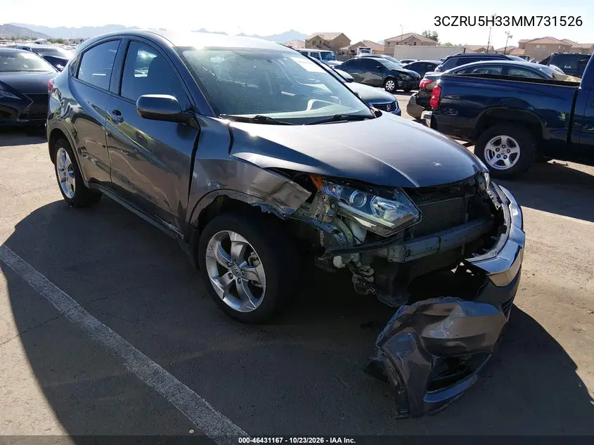 HONDA HR-V 2021, VIN 3CZRU5H33MM731526