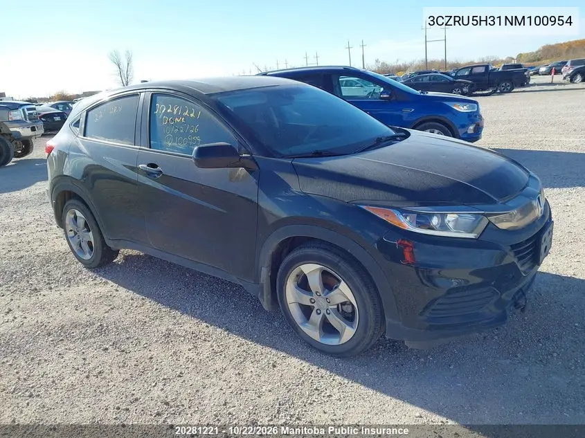 HONDA HR-V 2022, VIN 3CZRU5H31NM100954