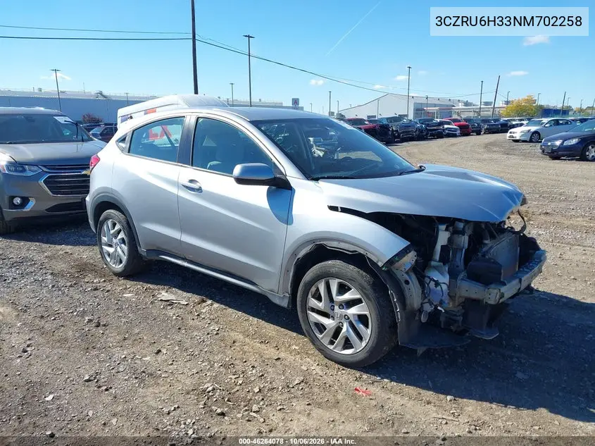 HONDA HR-V 2022, VIN 3CZRU6H33NM702258