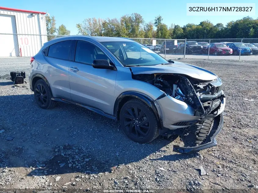 HONDA HR-V 2022, VIN 3CZRU6H17NM728327