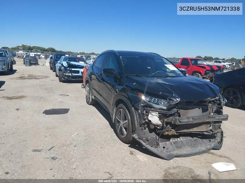 HONDA HR-V 2022, VIN 3CZRU5H53NM721338
