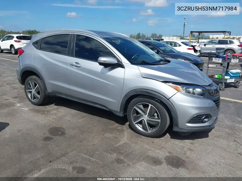HONDA HR-V 2022, VIN 3CZRU5H53NM717984