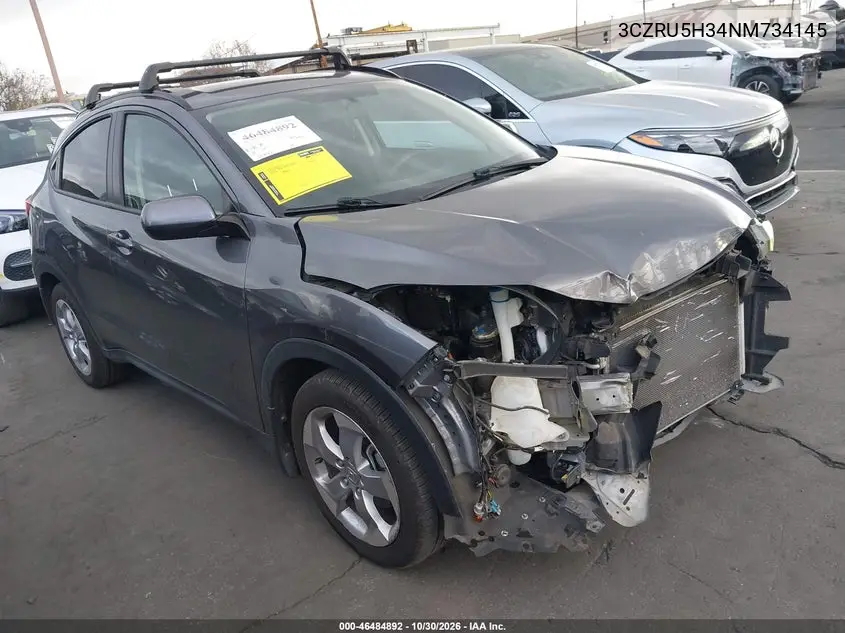 HONDA HR-V 2022, VIN 3CZRU5H34NM734145