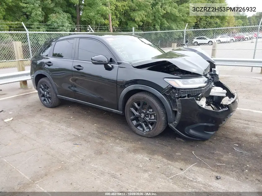 HONDA HR-V 2023, VIN 3CZRZ2H53PM726932