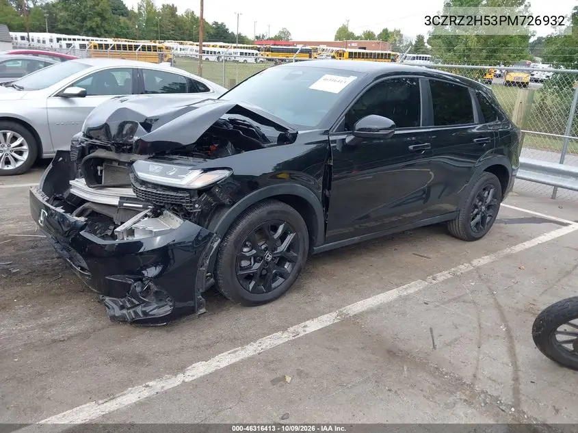 2023 HONDA HR-V VIN 3CZRZ2H53PM726932 — фото 2