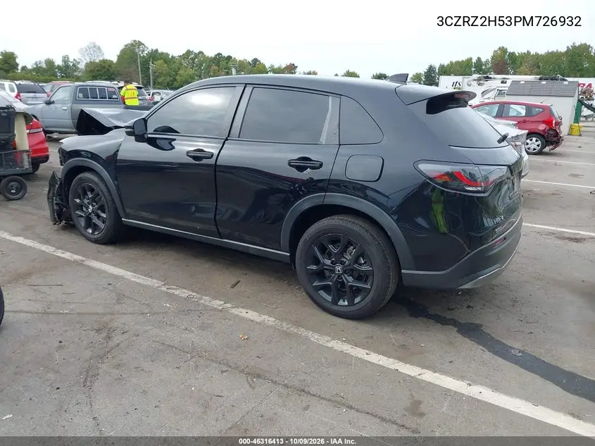 2023 HONDA HR-V VIN 3CZRZ2H53PM726932 — фото 3