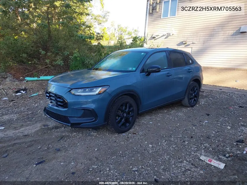 2024 HONDA HR-V VIN 3CZRZ2H5XRM705563 — фото 2
