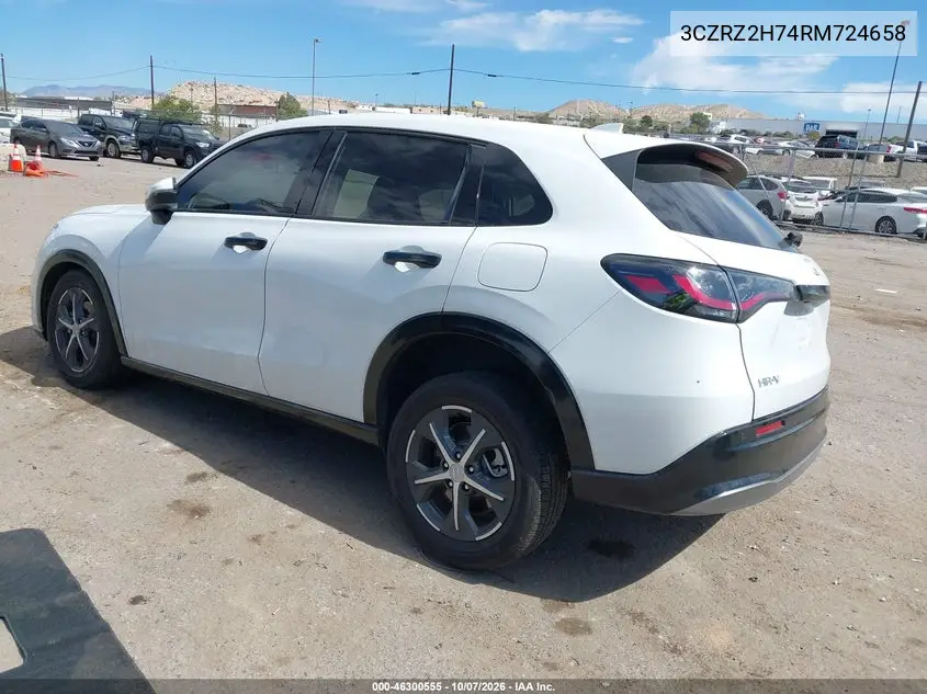 2024 HONDA HR-V VIN 3CZRZ2H74RM724658 — фото 3