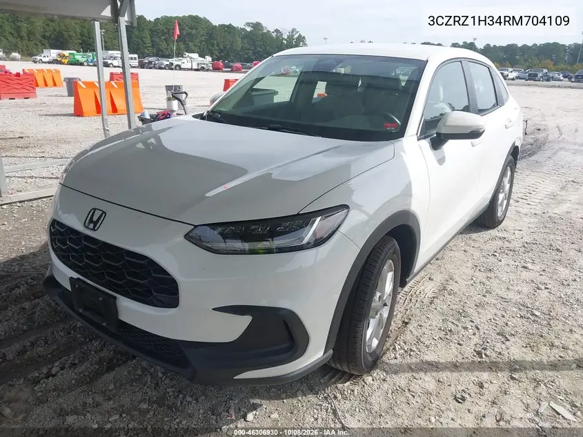 2024 HONDA HR-V VIN 3CZRZ1H34RM704109 — фото 2