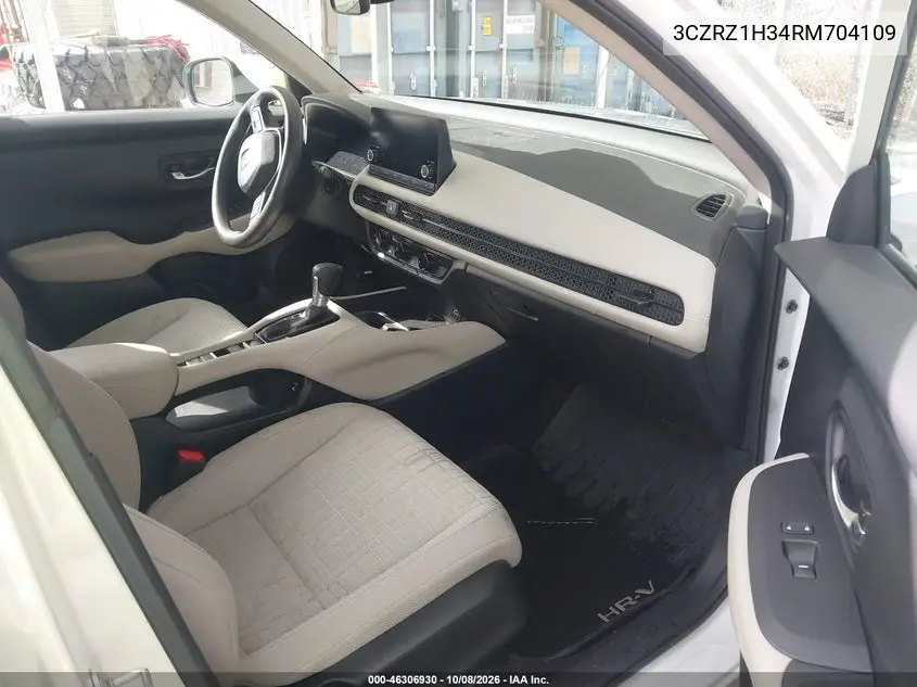 2024 HONDA HR-V VIN 3CZRZ1H34RM704109 — фото 5