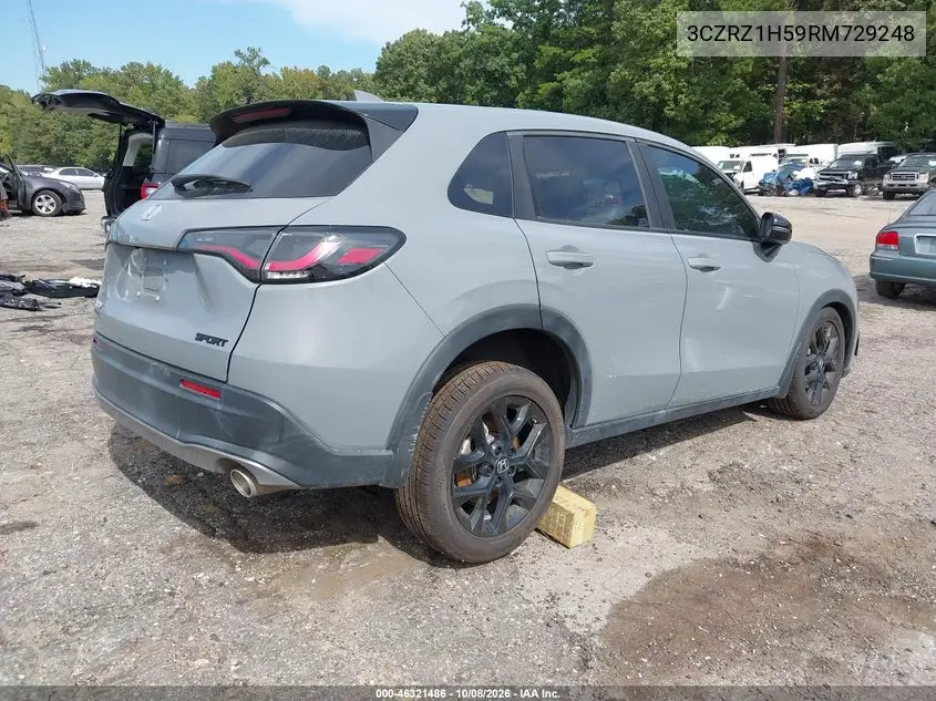 2024 HONDA HR-V VIN 3CZRZ1H59RM729248 — фото 4