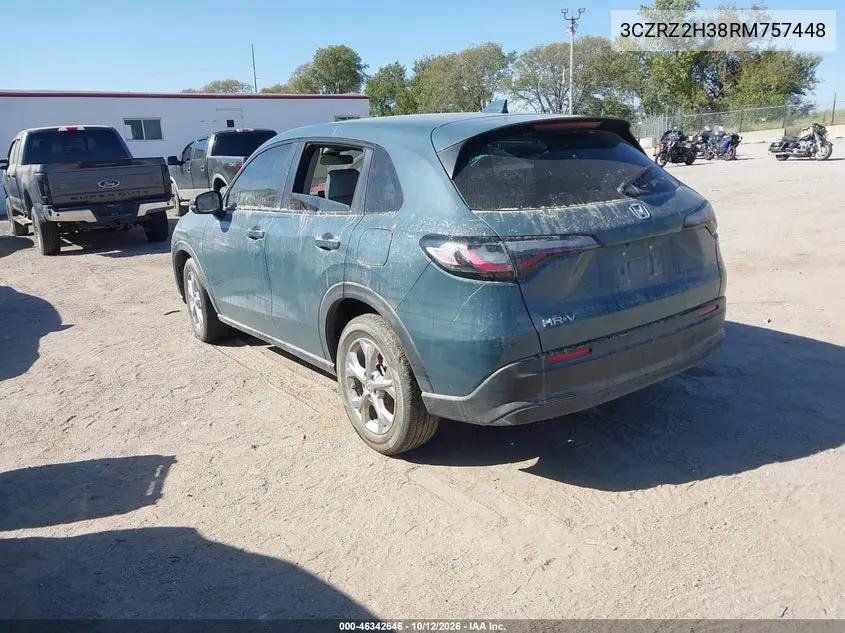 2024 HONDA HR-V VIN 3CZRZ2H38RM757448 — фото 3
