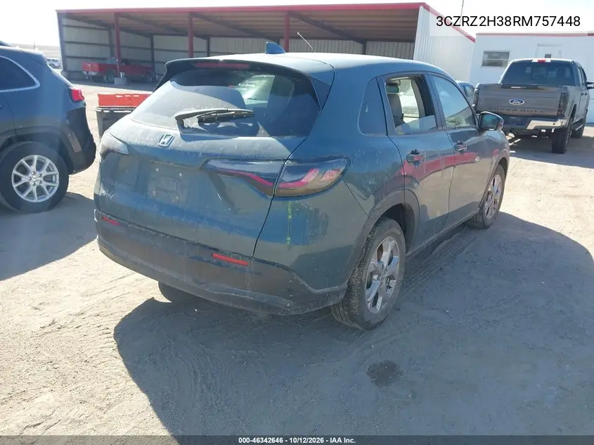 2024 HONDA HR-V VIN 3CZRZ2H38RM757448 — фото 4