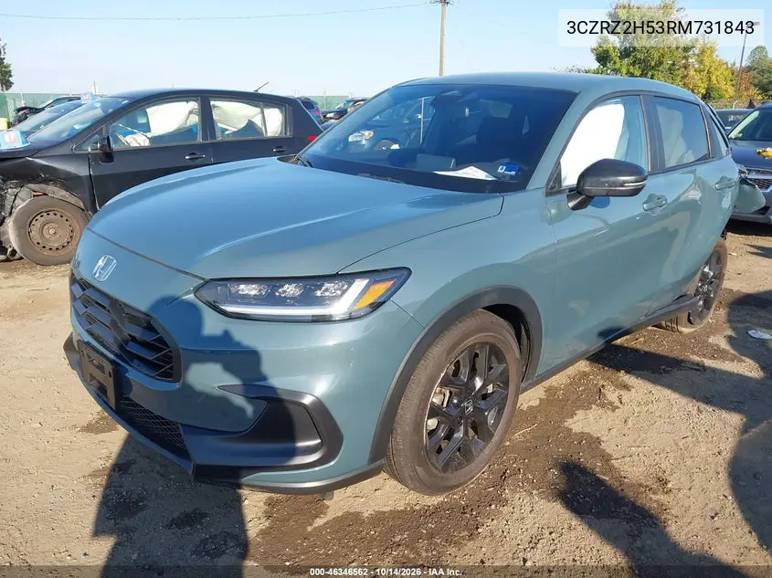 2024 HONDA HR-V VIN 3CZRZ2H53RM731843 — фото 2