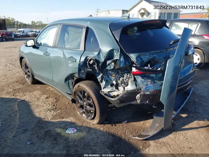 2024 HONDA HR-V VIN 3CZRZ2H53RM731843 — фото 3