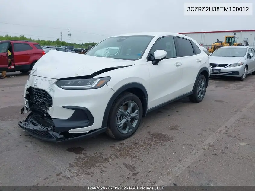 2026 HONDA HR-V VIN 3CZRZ2H38TM100012 — фото 2