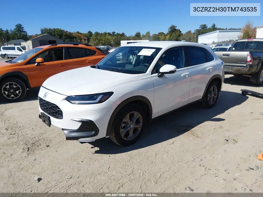 2026 HONDA HR-V VIN 3CZRZ2H30TM743535 — фото 2