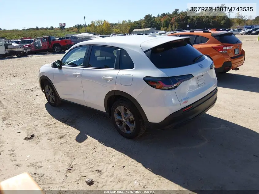 2026 HONDA HR-V VIN 3CZRZ2H30TM743535 — фото 3