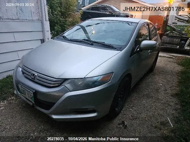 2010 HONDA INSIGHT VIN JHMZE2H7XAS801786 — фото 4