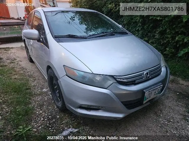 2010 HONDA INSIGHT VIN JHMZE2H7XAS801786 — фото 5