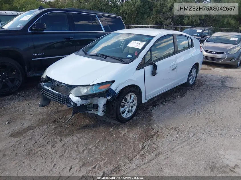 2010 HONDA INSIGHT VIN JHMZE2H75AS042657 — фото 2