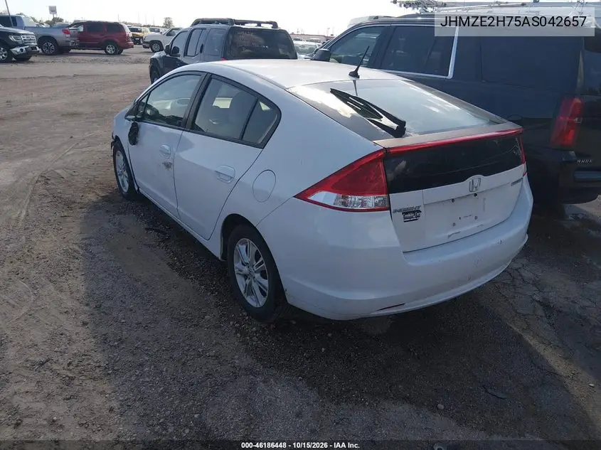 2010 HONDA INSIGHT VIN JHMZE2H75AS042657 — фото 3