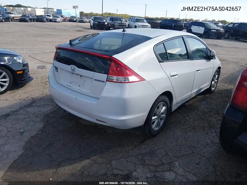 2010 HONDA INSIGHT VIN JHMZE2H75AS042657 — фото 4
