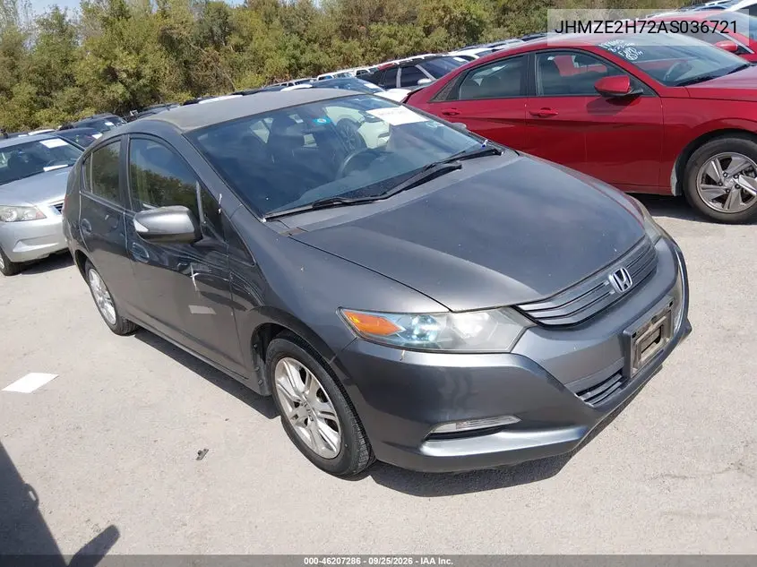 HONDA INSIGHT 2010, VIN JHMZE2H72AS036721