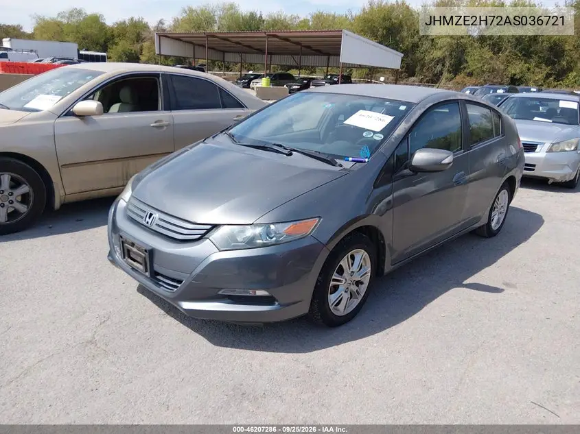 2010 HONDA INSIGHT VIN JHMZE2H72AS036721 — фото 2