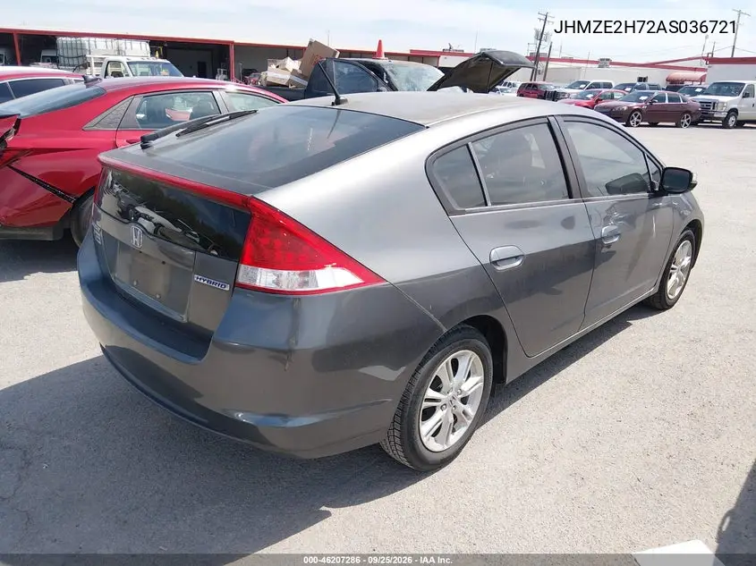 2010 HONDA INSIGHT VIN JHMZE2H72AS036721 — фото 4