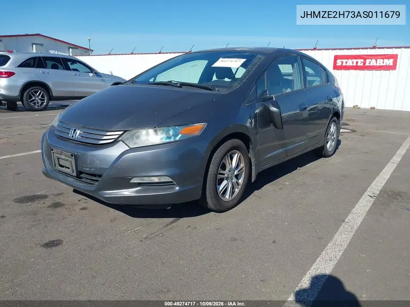 2010 HONDA INSIGHT VIN JHMZE2H73AS011679 — фото 2