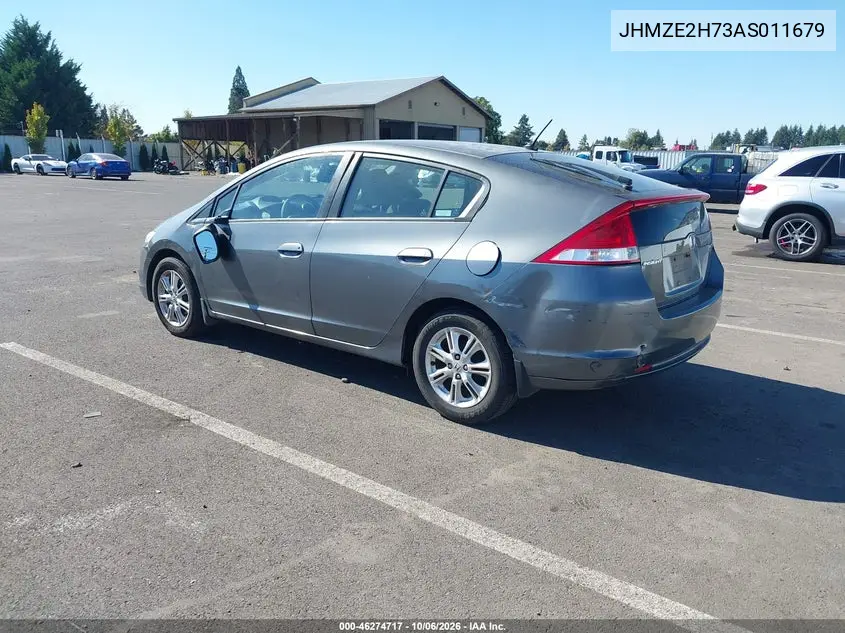 2010 HONDA INSIGHT VIN JHMZE2H73AS011679 — фото 3