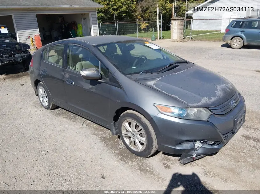 HONDA INSIGHT 2010, VIN JHMZE2H72AS034113