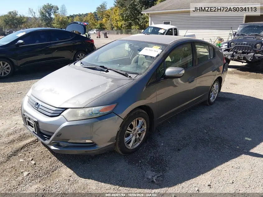 2010 HONDA INSIGHT VIN JHMZE2H72AS034113 — фото 2